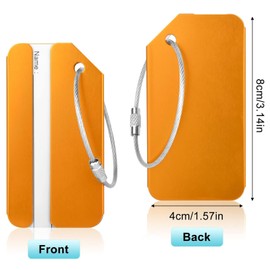 6 Pcs Aluminum Alloy Luggage Tags - Colorful Metal Suitcase Tags with Secure Steel Loops - Durable Luggage Labels for Suitcases (6 Colors)