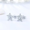 SELOVO Genuine 925 Sterling Silver Small 8MM White Zircon Snowflake