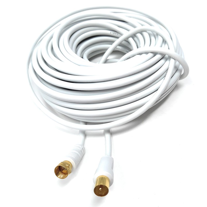 DRUT 20m RF TV Aerial Male to F Type Connector