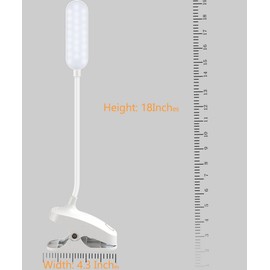 COLORLIFE Desk Lamp Clip On Light-7W 2600mAH Flexible Gooseneck Battery Operated Rechargeable Reading Lamp with Clamp & Stepless Brightness for Desk,Piano,Bed Headboard and Computers