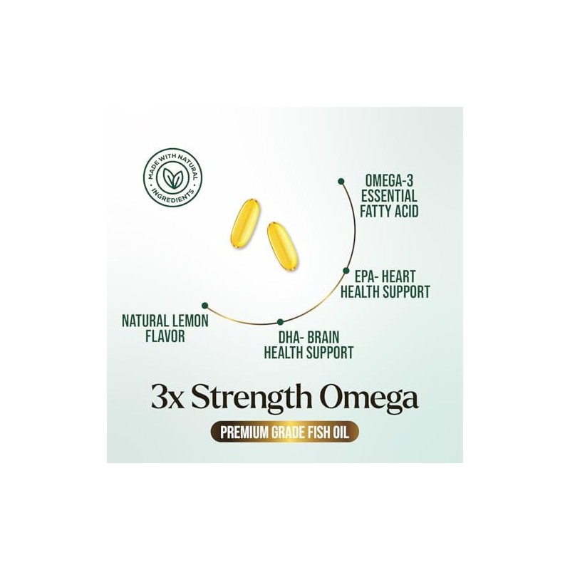 Natures Peak Suplemento de aceite de pescado Omega 3 de