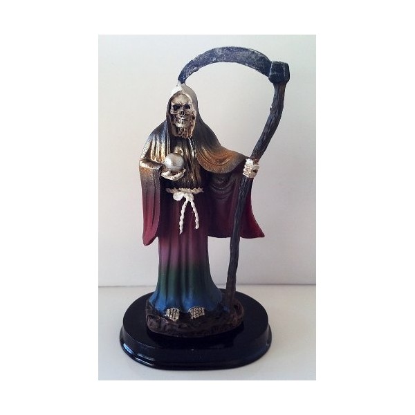 5 Inch Red Santa Muerte Saint Death Grim Reaper Statue Figurine