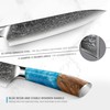 hecef Damascus Chef Santoku Knife, High Carbon Stainless Steel Ultra