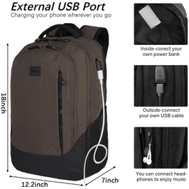 Goloni Multi-functional Travel Backpack, Large Capacity for Men Women Waterproof Business Work Bag, College Laptop Backpack with USB Charging Port, Suitable for 17-inch Computers