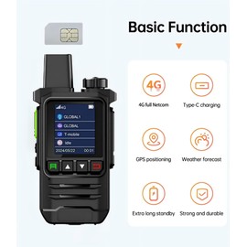 2Units Portable Radios Unlimited Range Nationwide Global Walkie Talkie 5000 MilesTwo Way Radios & 5000mAh Type-C Battery with SIM Cards