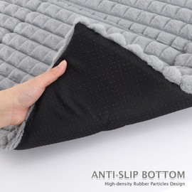 BVAGSS Dog Bed Washable Crate Mattress,Anti-Slip Crate Pad, Memory Foam Dog Beds, Soft Warm Pet Cushion for Small Medium Dogs, Calming Fluffy Sleeping Kennel Bed Pad XH082 (90x60cm,Grey)