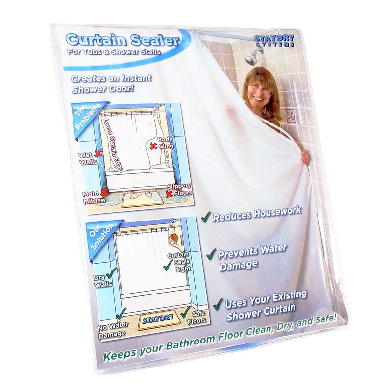 Shower Curtain Sealer with 30" of Wall Channels