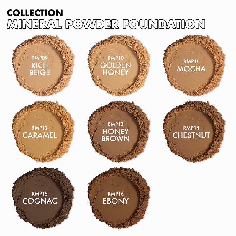 Ruby Kisses Mineral Pressed Powder Foundation, Medium to Full Coverage