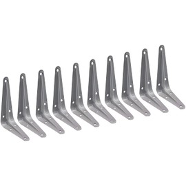 TERF® London Shelf Bracket Grey 100mm X 75mm (4 X 3 inch) Wall Mounted Shelving Support Corner Brackets Book Shelf Bracket Floating Shelve Bracket and Multi Purpose Use - Pack of 10
