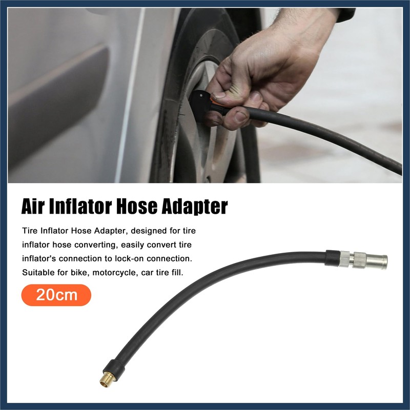 INFINAUTO 1pcs 20cm Flexible Copper Rubber Tube Tire Valve Connect