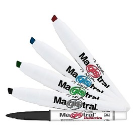 Azor Marcadores Para Pizarrón Blanco 4 Piezas + 1 De Regalo, Magistral Didáctico Bajo Aroma, 301.8355