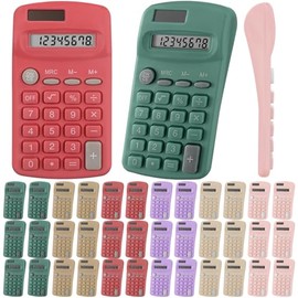 Tellegloww 36 calculadoras básicas de tamaño de bolsillo a granel para batería solar de aula, calculadora de pantalla de doble potencia, calculadora b