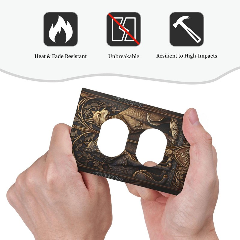 Medieval Of Two Wolves 1 Gang Single Duplex Light Switch