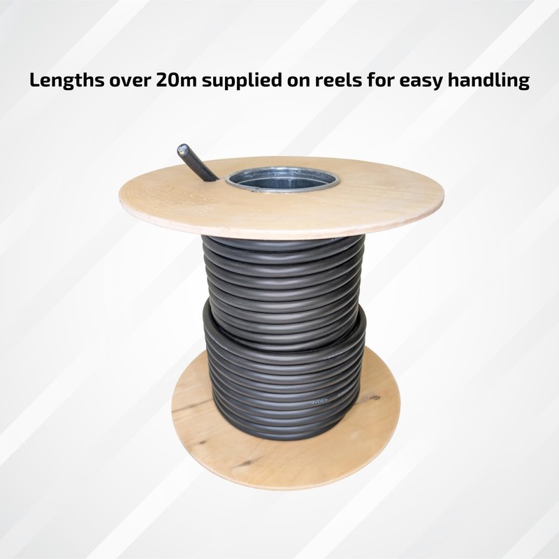 Heavy Duty Flexible Rubber Power Cable, 3 Core, 1.5mm² /