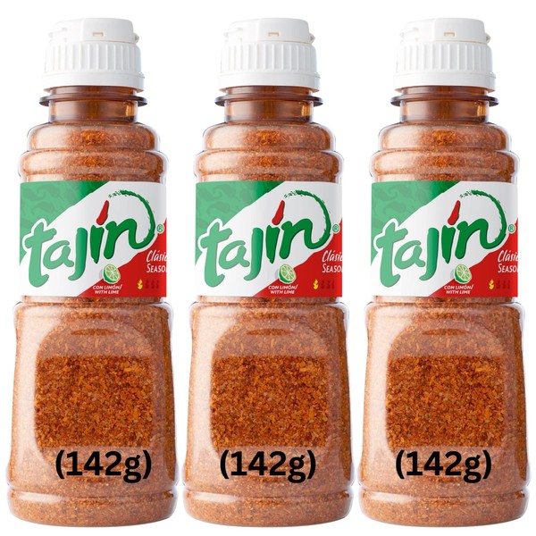 Tajin Seasoning Clasico With Lime 142g Tub (Pack of 3) Authentic Mexican Flavouring