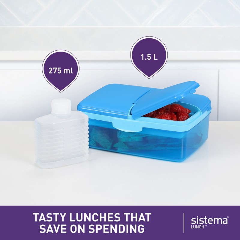 Sistema 3965 Lunch Slimline Quaddie 1.5L - Assorted Colors