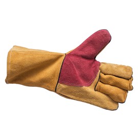 Welding Gloves, Length 35 cm, Leather Welding Gloves, Protective Gloves, Garden Welding Gloves, Extremely Heat Resistant Gloves for Welding (B)