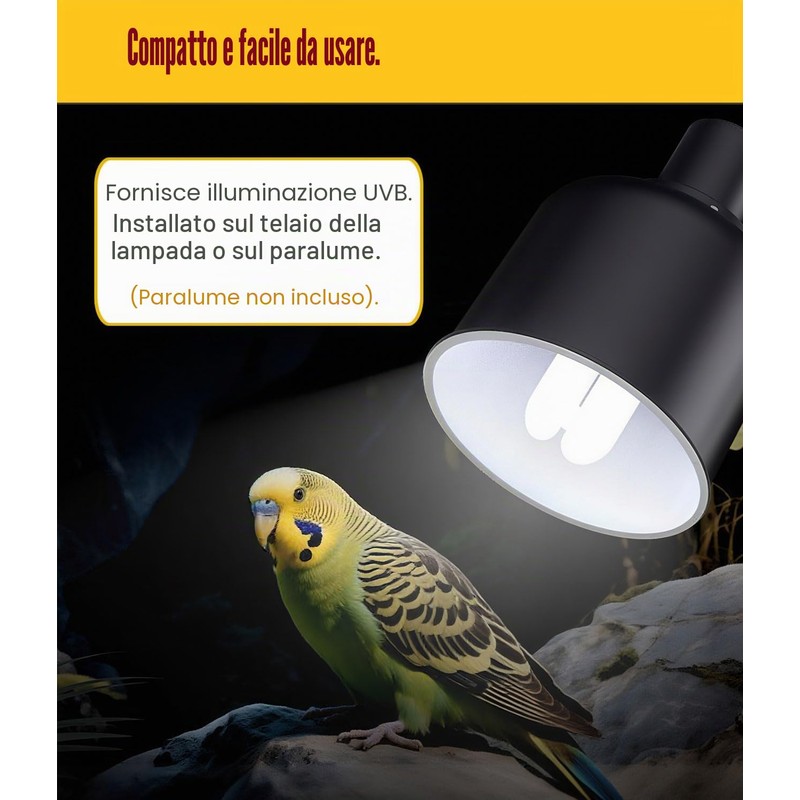 KINGYEENUO E27 Lampadina UVA UVB per Uccelli 2.4 UVB 20W