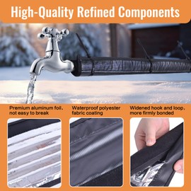 Plutoslove 38.5”x 6”Heat Tape for Water Pipes, 110V/120V Electric Pipe Heater Blanket with Max Heating Temp 120˚F, Waterproof PU Coating Pipe Heat Tape, Aluminum Foil Freeze Protection Pipe Heater