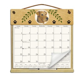 Wooden Refillable Airedale Calendar Holder Filled with The Rest of 2025 and 2026 calendars and Includes an Order Form Page for 2027-AIREDALE
