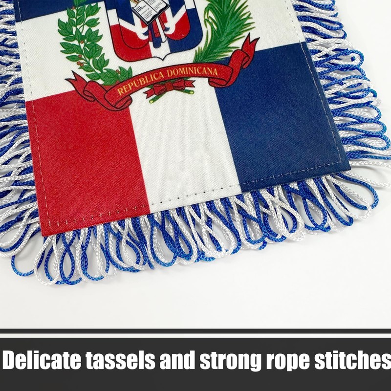 TOPFLAGS Dominican Flag 4 X 6 Inch Fringe Dominican Republic