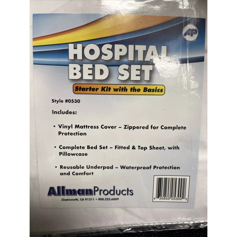 Allman products hospital bed full set mattress cover sheet pillowcase