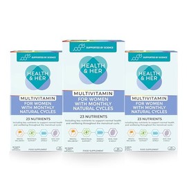 Health & Her Natural Cycles, Women's Multivitamin, Vegan, 90 Day Supply