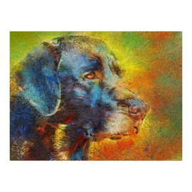 Colourful Labrador Wall Art Décor Hand Signed Modern Lab Owner Gift, Abstract Blue Black Labrador Print, Dog Art Vivid Modern Labrador Dog Artwork choice of size by Oscar Jetson (A4)
