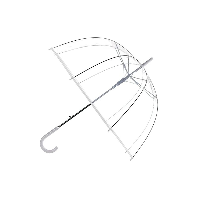 Unibos DOME SEE THRU WEDDING UMBRELLA CLEAR WITH WHITE HANDLE
