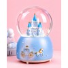 Snow Globe, Castle Musical Snowglobe with Automatic Snowfall (Blue)