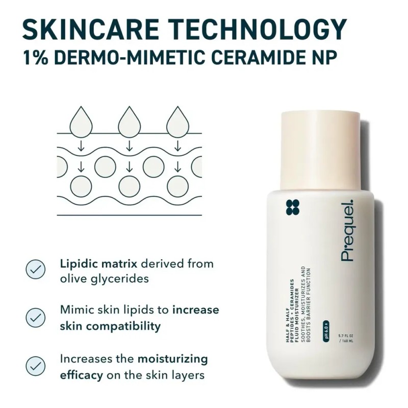 Crema Half & Half Ceramide Peptide Moisturizer Prequel Día/noche Para