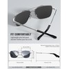 LUENX Aviator Sunglasses for Men Women Square Polarized Polygon Mirror