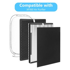 Breabetter XP360 Replacement Filter Set Compatible with Purafide XP360 Purifier, with 1 Filter + 1 Activated Carbon Filter + 3 Fine Pre-Filters