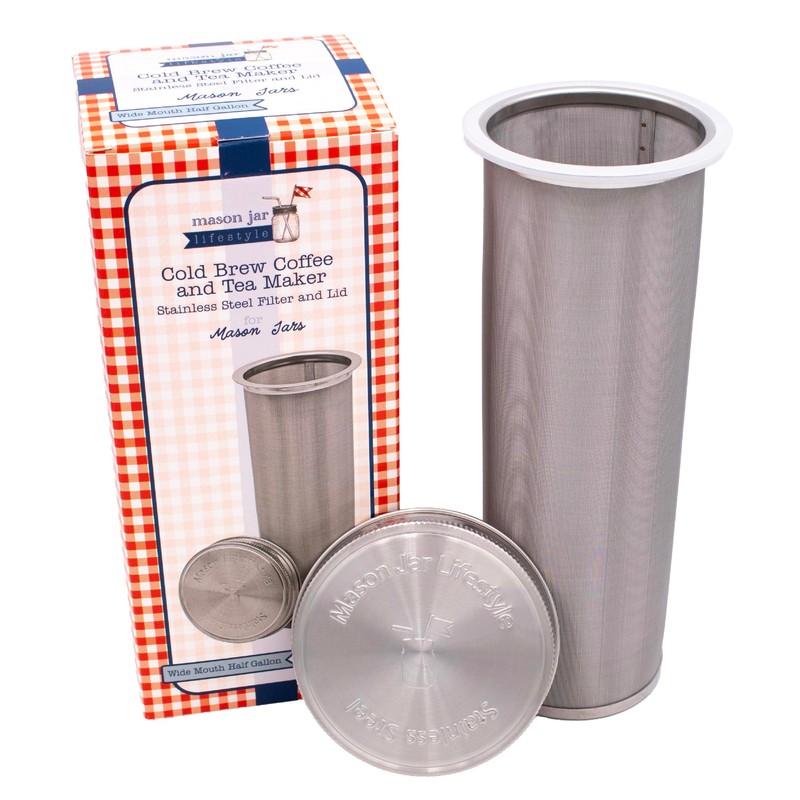 64oz Half Gallon Cold Brew Coffee and Tea Maker Stainless