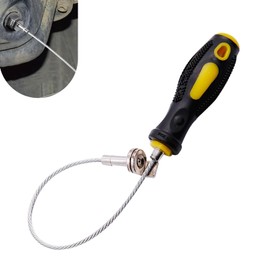 MOXRUQ Car Oil Drain Plug Remover Tool with Strong Magetic, Anti Scald Oil Drain Pan Removal Tool, 14,2" Flexible Oil Filter Sump Plug Removal Wrench, Universal Tools for Car, SUV, Truck, RV (Black)