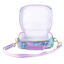 Lilly Pulitzer Insulated Lunch Box for Women, Cute Lunch Cooler Bag with Adjustable/Removable Shoulder Strap, Secret Escape