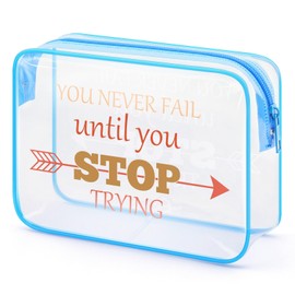 Inspirational Motivational Gifts Clear Makeup Bag Encourage Gifts for Daughter PVC Cosmetic Bag Graduation Gifts for Sister Christmas Birthday Gift for Best Friend Female Employee Inspirational Gifts