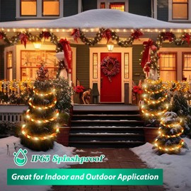 Vigdur Christmas Candy Cane Lights - 33FT LED Candy Cane Rope Lights Outdoor Waterproof Decorative Christmas Lights for Holiday Party Home Patio Indoor Xmas Decorations(360 LEDs)