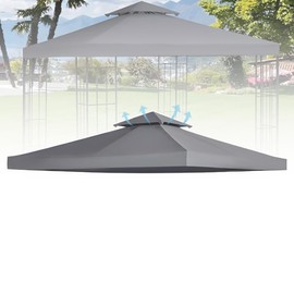 Gazebo Roof, 3 x 3 Replacement Roof, Waterproof, Gazebo Cover, Sturdy, Winterproof, Garden Gazebo Double Roof, Gazebo Canopy, Folding Gazebo, Stormproof, Party Tent, Replacement Cover, Top Cover
