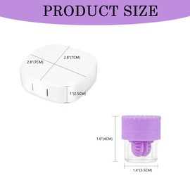 ReignSword 2 Pack Contact Lens Case with Manual Cleaner, Portable Travel Contact Cases Kit with Mirror for Daily & Outdoor Use, Includes Solution Bottle Tweezers Cleaning Tool (White & Purple)