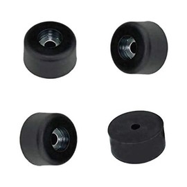 TCH Hardware 8 Pack Small Black Rubber Non Slip Feet Pads with Steel Insert - Case Amplifier Cabinet Speaker