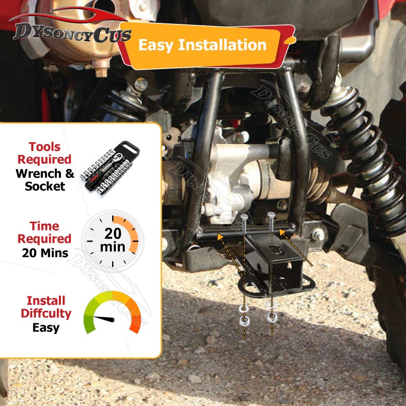 DY For 2006-2023 honda Rincon 680 2" Steel Receiver Hitch