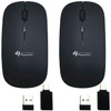GeneralKeys 2er-Set Akku-Mini-Maus Bluetooth mit Scrollrad, BT 5.2, 2,4 GHz,