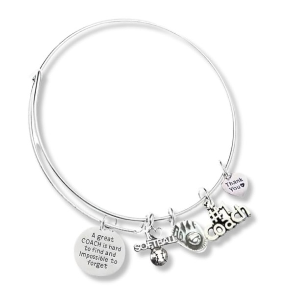 Sportybella Softball Coach Bracelet- Great Coach is Hard to Find