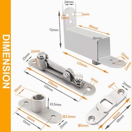 Ranbo Commercial/Home Self Closing Door Pivot Hinges Heavy Duty Hidden Hinges for Wood Doors 360 Degree Shaft Stainless Steel Invisible Pivot Hinge System (Regular)