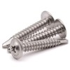 #8 x 1" (100 Pack) Stainless Steel Wafer Head Self