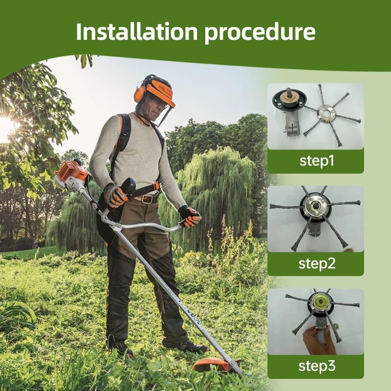 2025 New 6 Inches Steel Wire Grass Trimmer Head,Universal Steel