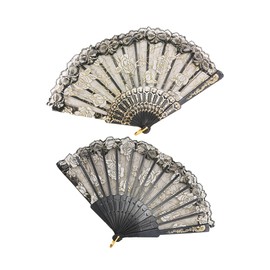 Eballerina Practice Lace Glitter Fan Sense Pen, Black