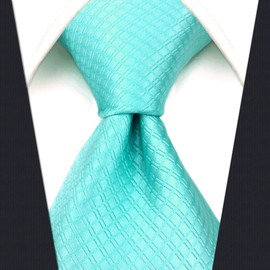 Shlax&Wing Solid Color Aqua Indigo Aquamarine Ties Mens Necktie Fahion Extra Long