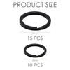 TYGFRT 25Pcs Black Stainless Steel Keychain, Round Keychain, Solid Color